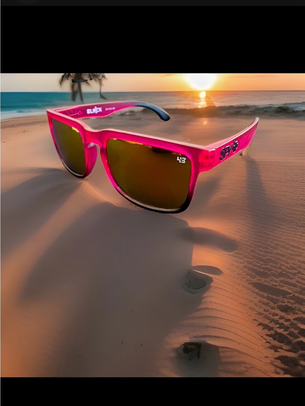 New SPY+ Pink and Black Frame with tinted multicolored lenses
